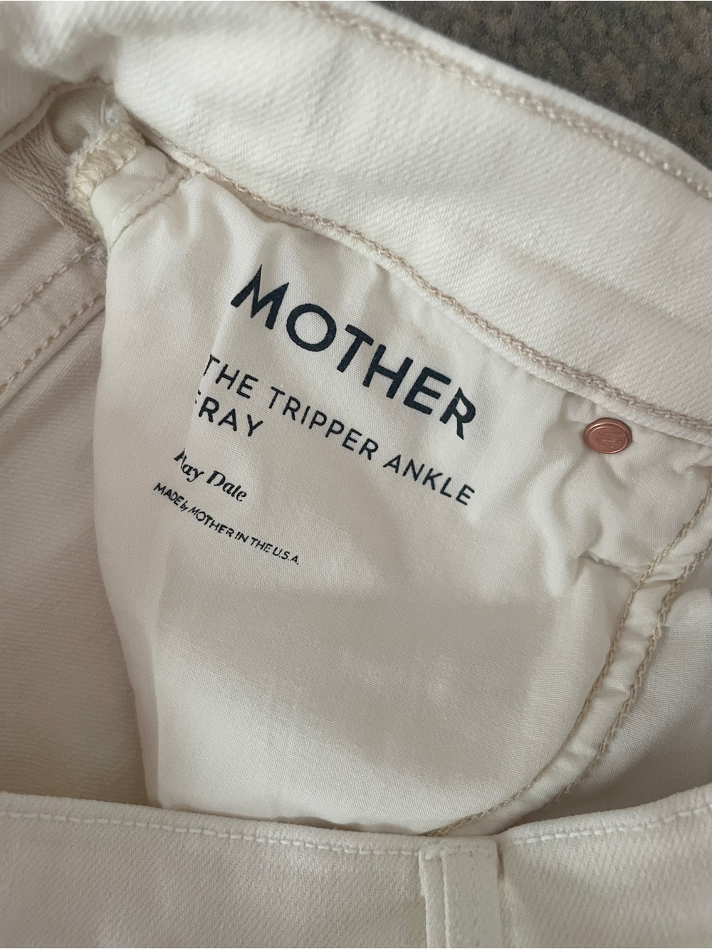 Mother The Tripper Ankle Fray jeans in cream white size 26 - Picture 8 of 10
